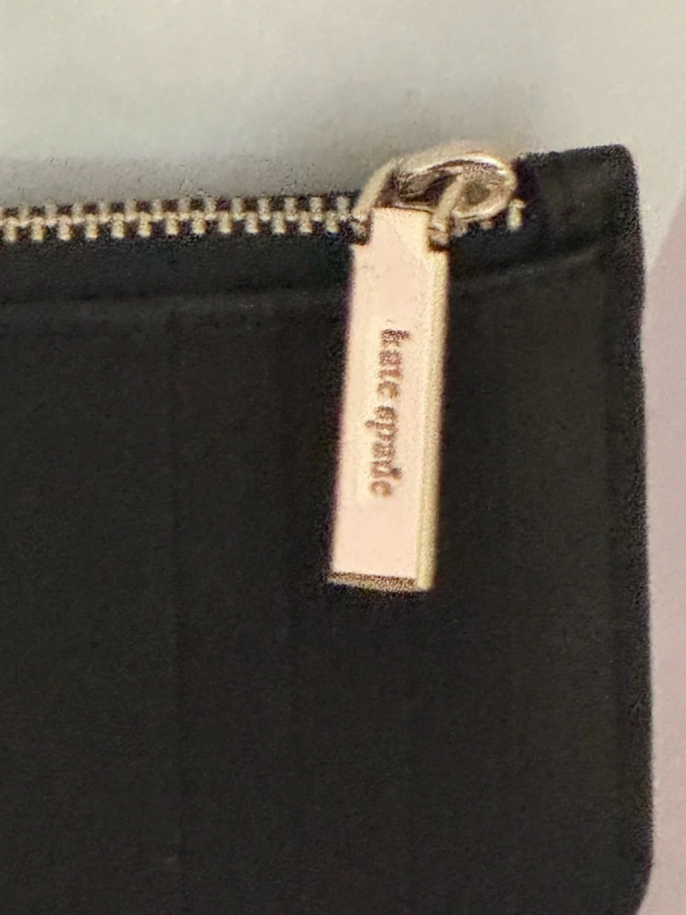 kate spade Black Leather Zip Coin and Card holder
